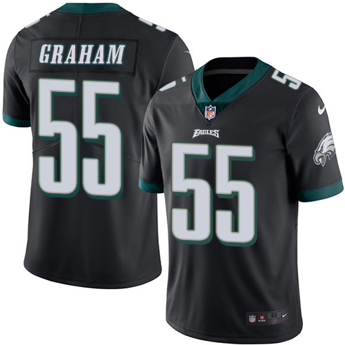 Men's Elite Brandon Graham Nike Jersey Black - #55 Rush NFL Philadelphia Eagles